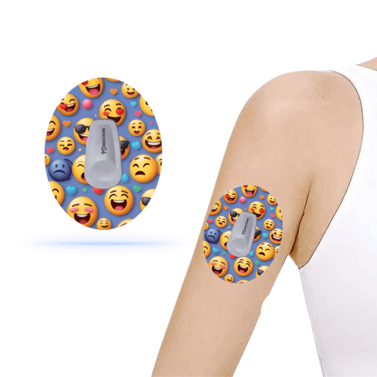 Dexcom G6 Smiley Emoji CGM-Sensor overpatches.