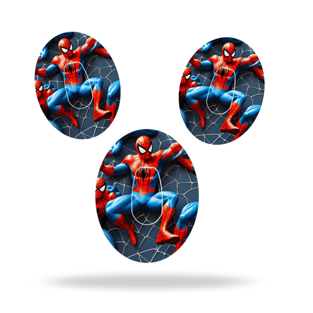 Spiderman CGM-Sensor Overpatch för Dexcom G6 – inkl. Sensor Sticker.