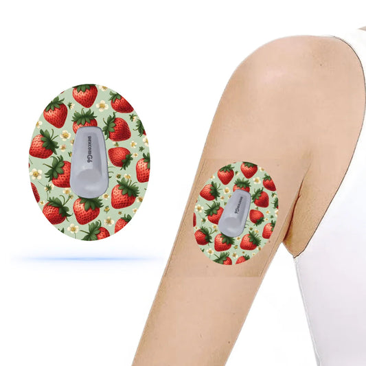 Dexcom G6 Strawberry CGM-sensor overpatches.