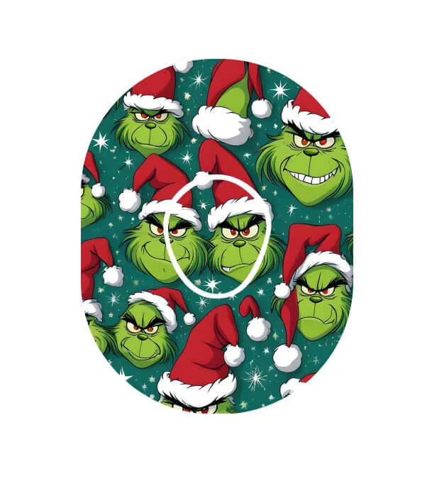 Dexcom G7 The Grinch Christmas CGM Sensor Patches ink. Sticker.