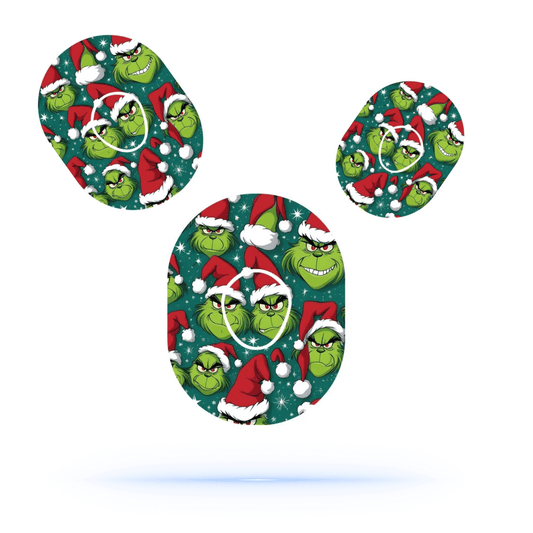 Dexcom G7 The Grinch Christmas CGM Sensor Patches med Grinchen motiv