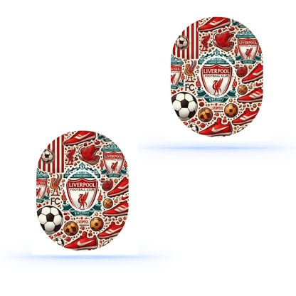 Liverpool FC Dexcom G7 sensor overpatches. Ink sensor sticker.