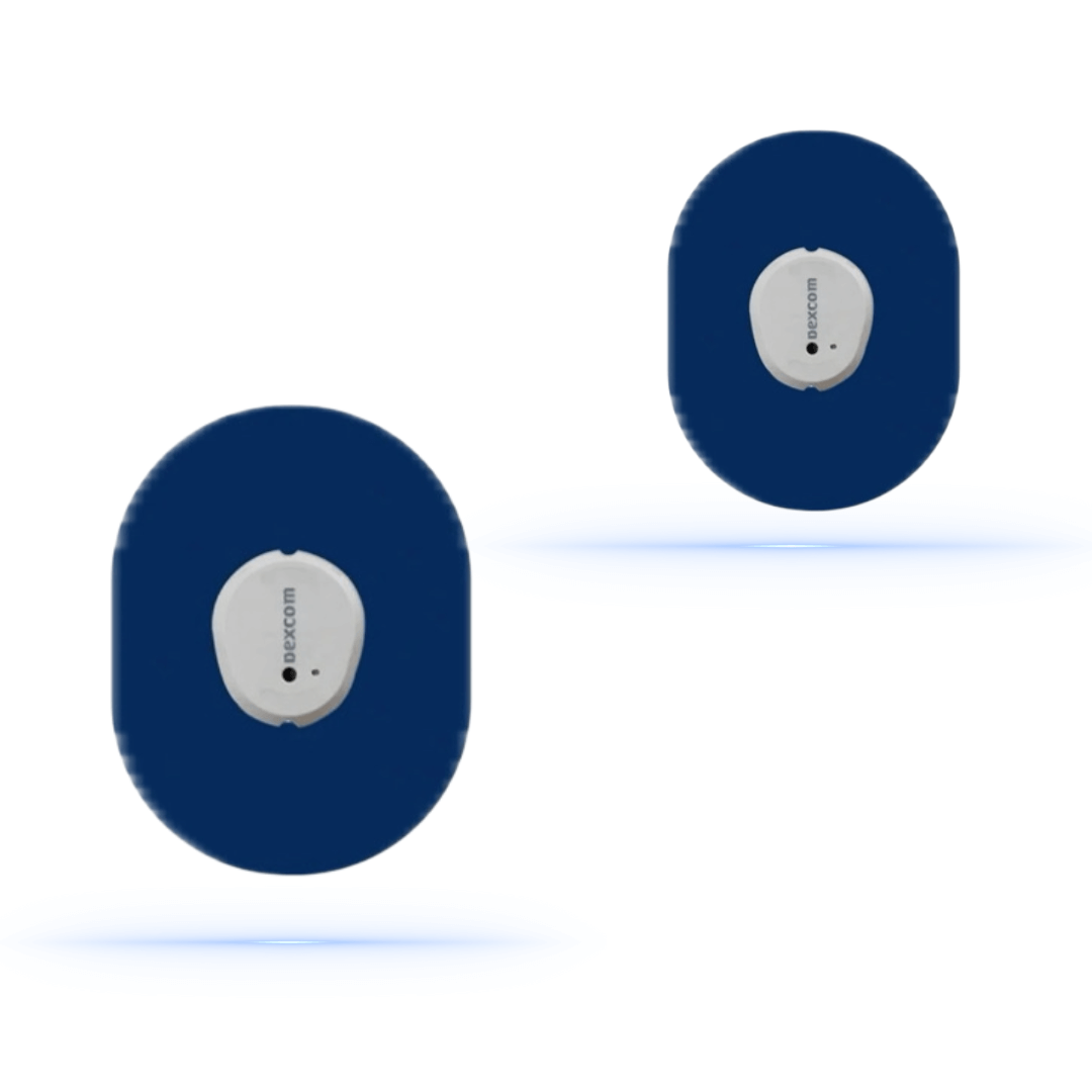 Dexcom G7 Navy Blue StayActive CGM-sensor overpatches.