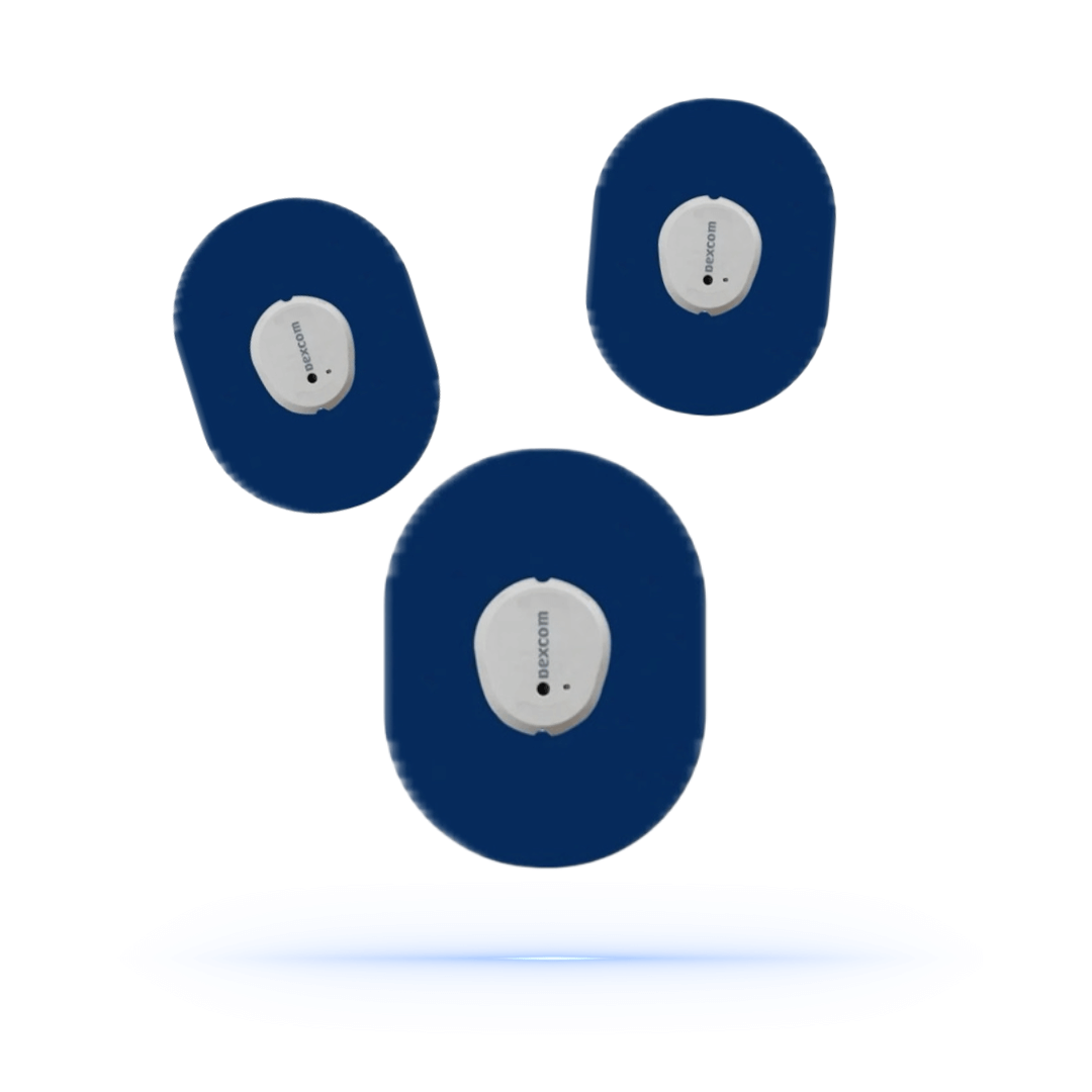 Dexcom G7 Navy Blue StayActive CGM-sensor overpatches.