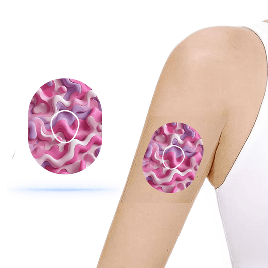 Rosa kamouflage CGM overpatches - Dexcom G7 inkl. Sensor Sticker.