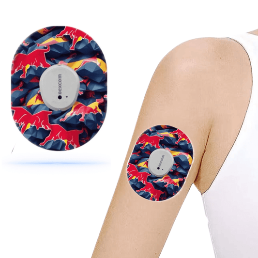 Dexcom G7 Redbulls Sport CGM-Sensor overpatches.