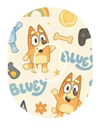 Bluey & Bingo Dexcom G7 overpatch – inkl. Sensor Sticker.