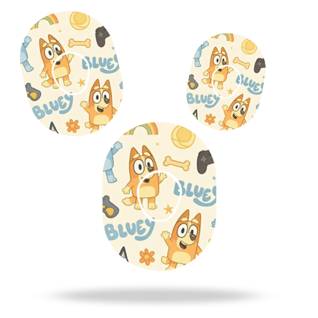Bluey & Bingo Dexcom G7 overpatch – inkl. Sensor Sticker.