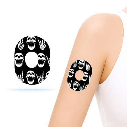 Dexcom G7 Rock"N"Roll Skull CGM-Sensor overpatches.