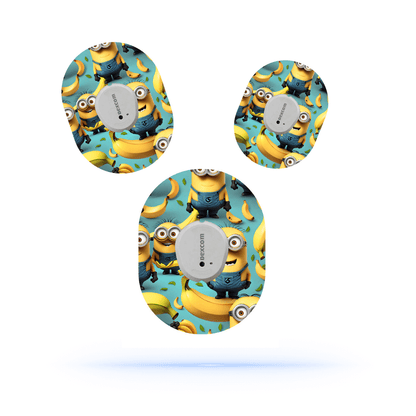 Minions CGM-Sensor overpatches för Dexcom G7 med lekfullt Minions-motiv för stabilt och pålitligt skydd