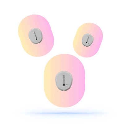Dexcom G7 Pinkish CGM-sensor overpatches.