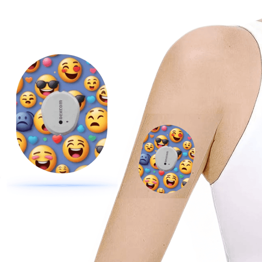 Dexcom G7 Smiley Emoji CGM-Sensor overpatches.