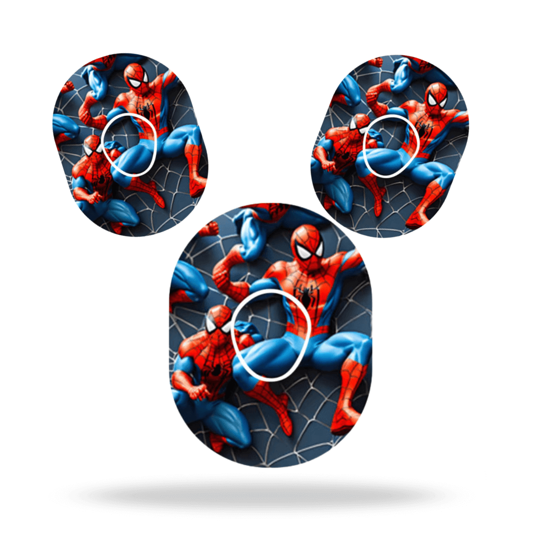 Spiderman CGM-Sensor Overpatch för Dexcom G7 – inkl. Sensor Sticker.