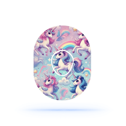 Unicorn CGM Overpatches för Dexcom G7 Sensor, magiskt och lekfullt unicorn-tema för extra fixering och stabilitet