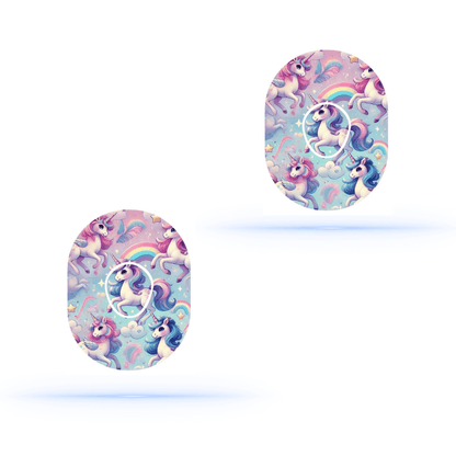 Unicorn CGM Overpatches för Dexcom G7 sensor med färgglada enhörningsdesign