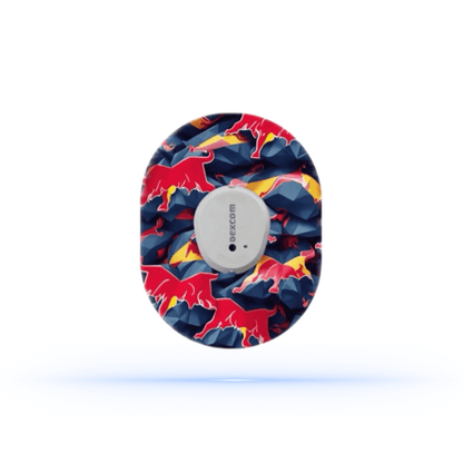 Dexcom G7 Power MixPack CGM-Sensor overpatch i actionfylld "Xtream" design, ideal för personlig stil och sensorförbättring.