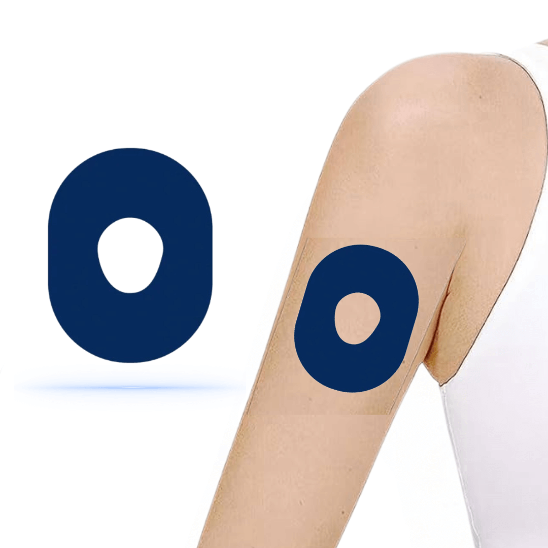 Dexcom One+ Navy Blue StayActive CGM-sensor overpatches.
