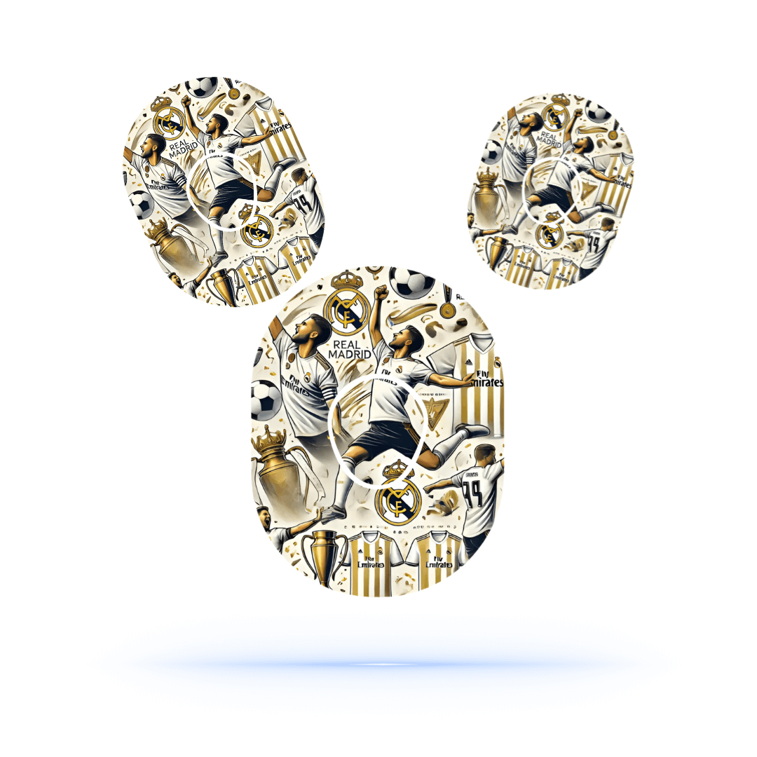Real Madrid CGM Overpatches För Dexcom one+ inkl. sensor Sticker.