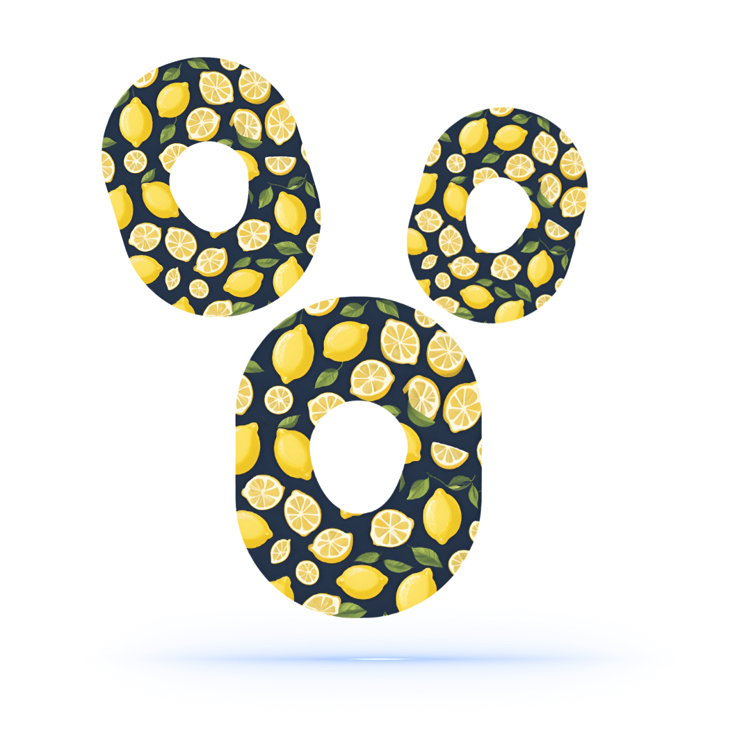 Dexcom One+ Lemon's tree CGM-sensor overpatches.