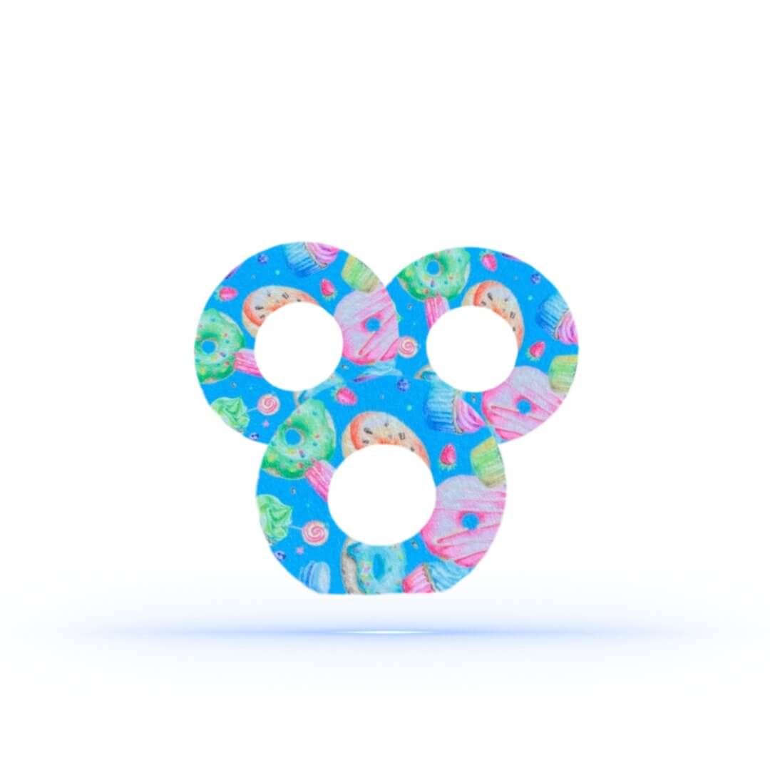 Färgglada Donut CGM sensor överplåster för Freestyle Libre 1 & 2, designade för skydd och komfort.