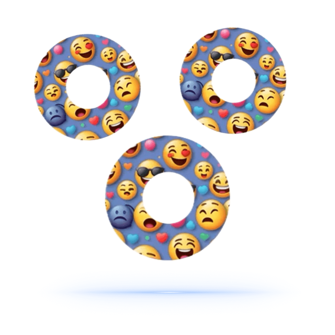Freestyle Libre 1 & 2 Smiley Emoji CGM-sensor overpatches.
