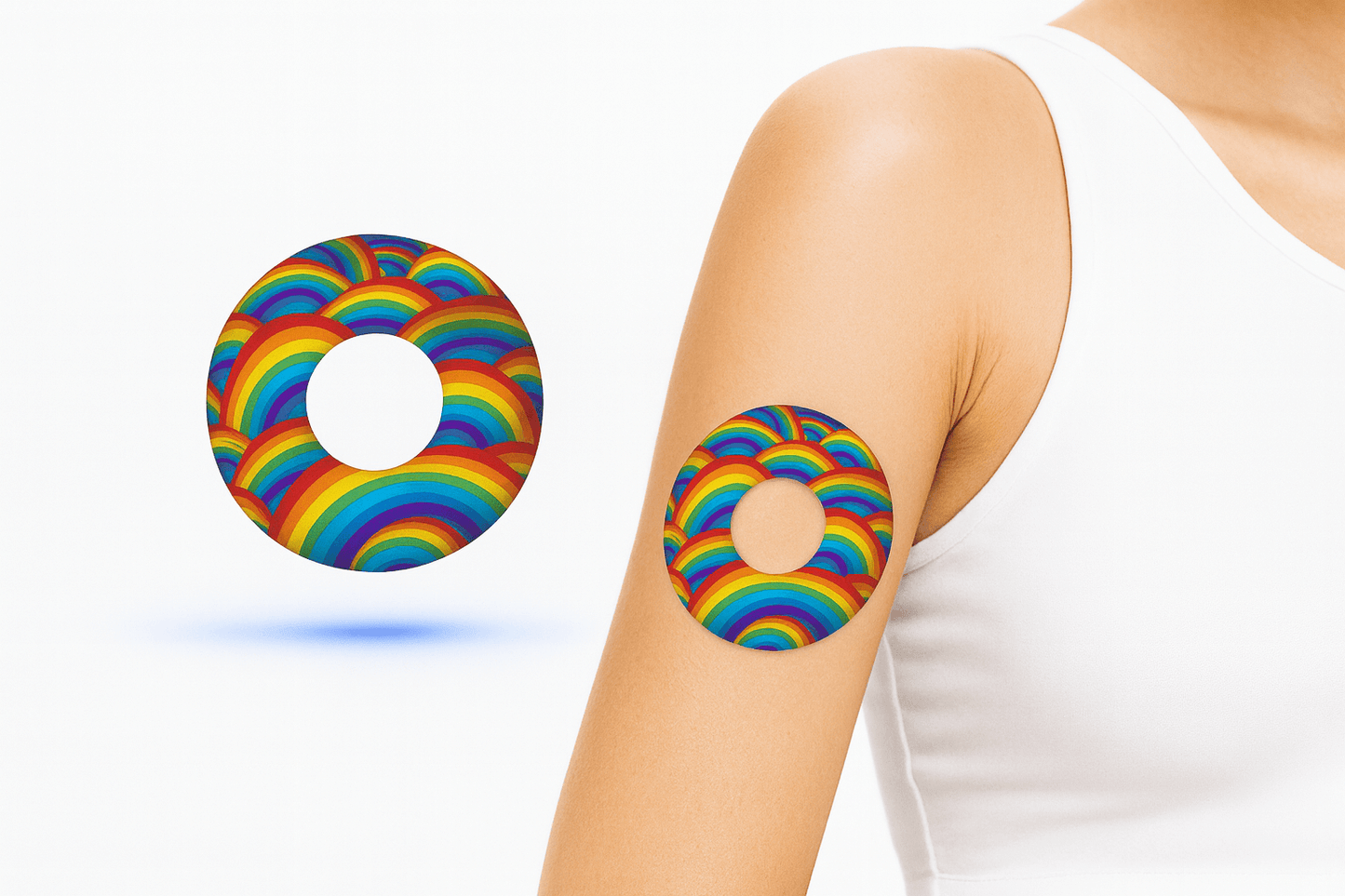 Freestyle Libre 1 & 2 Regnbåge Pride CGM-sensor overpatches.