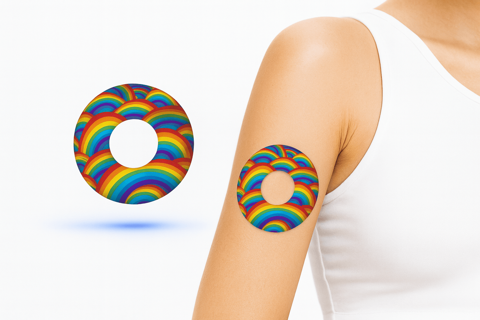 Freestyle Libre 1 & 2 Regnbåge Pride CGM-sensor overpatches.