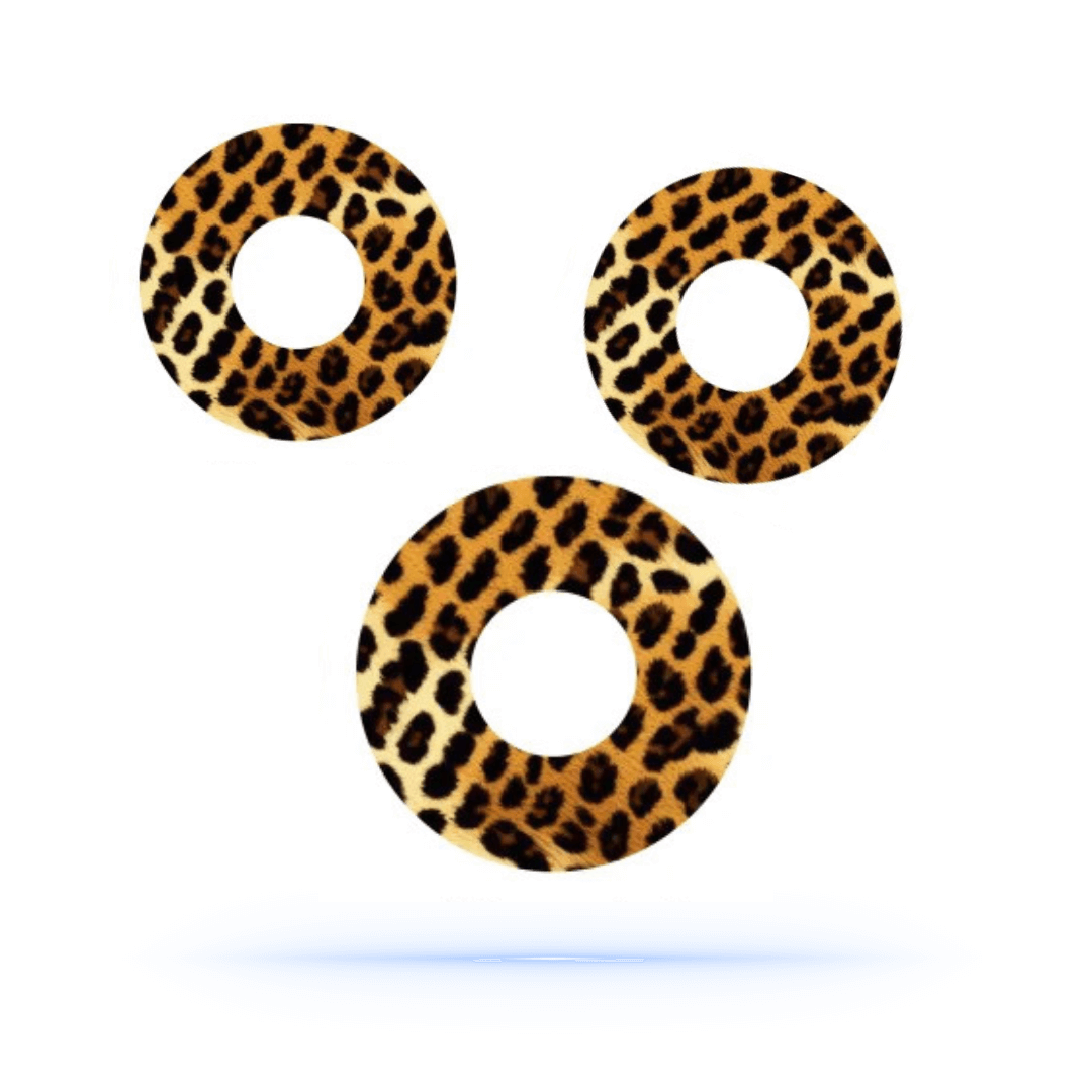 Freestyle Libre 1 & 2 Leopardmönster CGM-sensor overpatches, djurmönstrade skydd med unik stil.