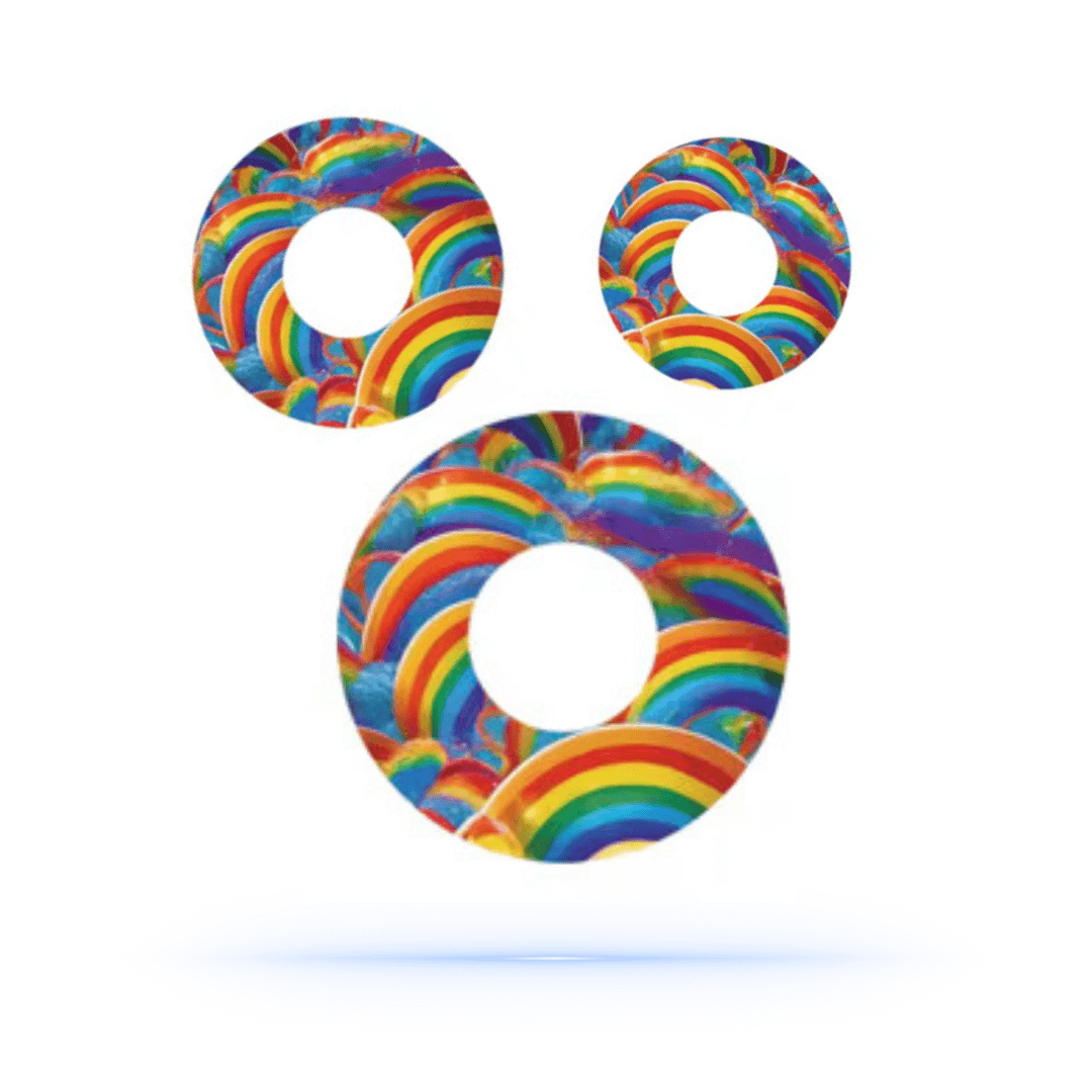 Freestyle Libre 1 & 2 Regnbåge Pride CGM-sensor overpatches.