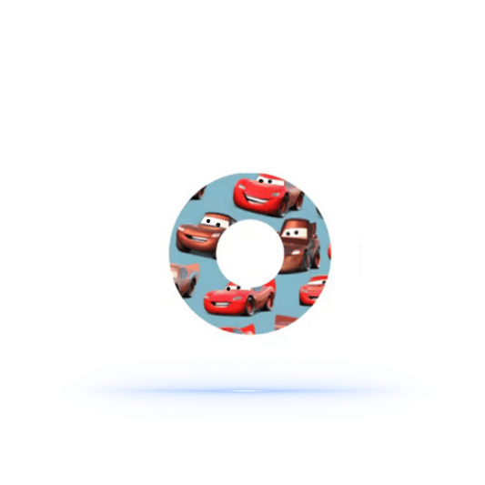 Freestyle Libre 3 Blixten McQueen CGM överpatch med bilmotiv för sensor