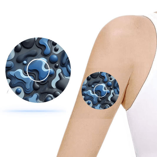 Freestyle Libre Camouflage Army Blue overpatches inkl. Sensor Sticker.
