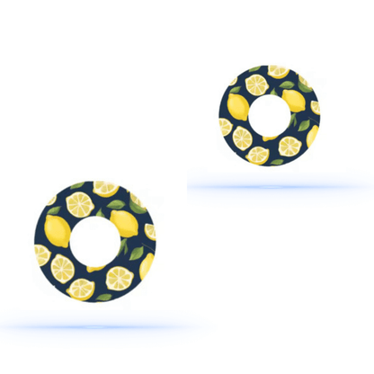 Freestyle Libre 3 Lemon's tree CGM-sensor överplåster med citronmotiv, ger skydd och färgglädje.