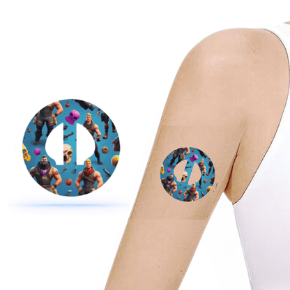 Medtronic Guardian 4 Fortnite CGM-sensor överlappar med actionfyllt speldesign på armen