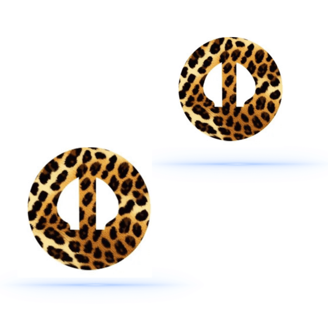 Leopardmönstrade Medtronic Guardian 4 CGM-sensor overpatches för stil och skydd.