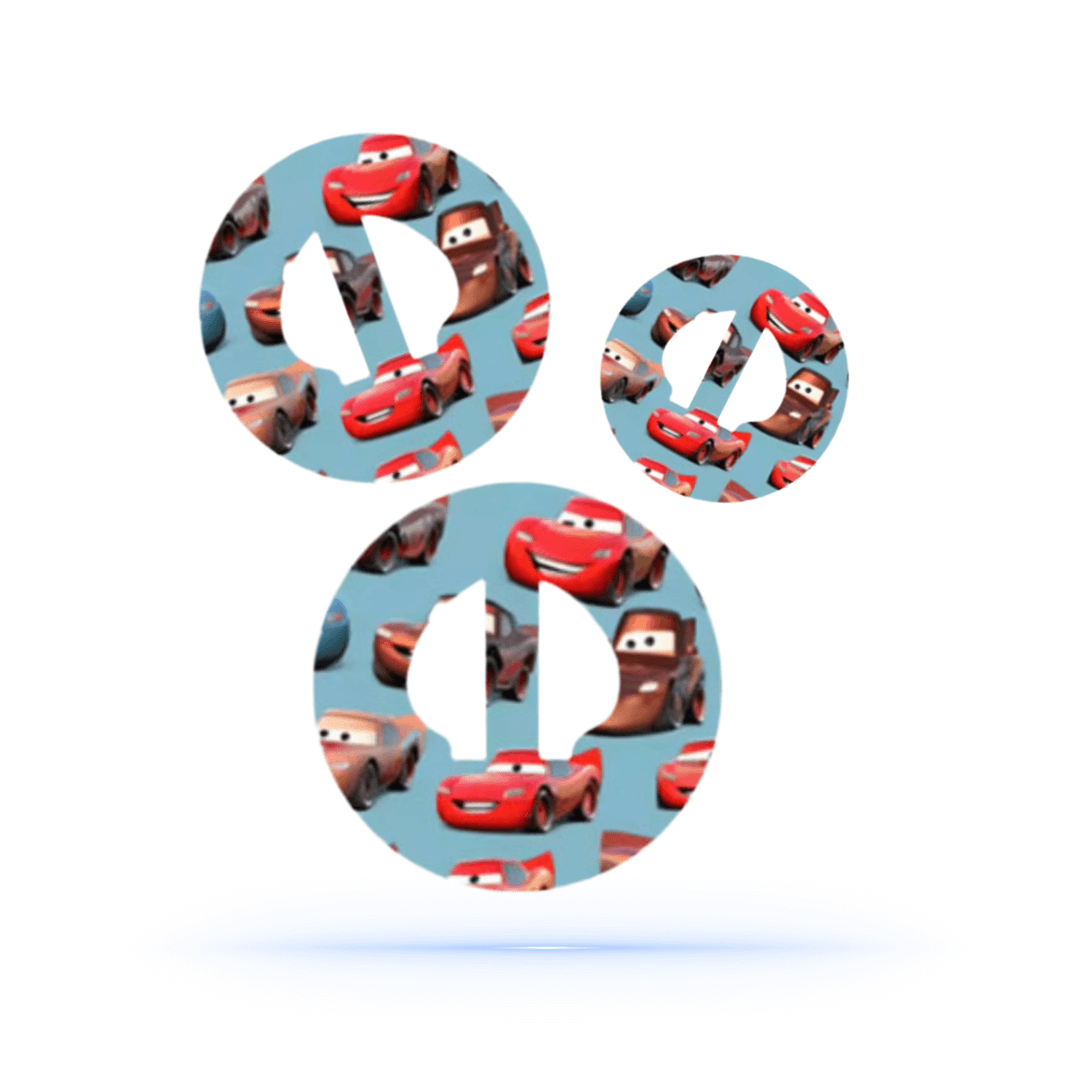 Medtronic Guardian 4 Blixten McQueen CGM-sensor överpatchar med bilmotiv