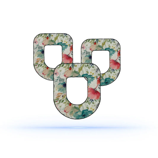 Omnipod Whiteflower Patch 5-pack, blommiga non-woven patches designade för Omnipod 4 & 5, stil och komfort