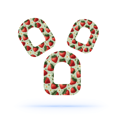 Omnipod Jordgubbsmönster Overpatch – Färgglatt skydd.