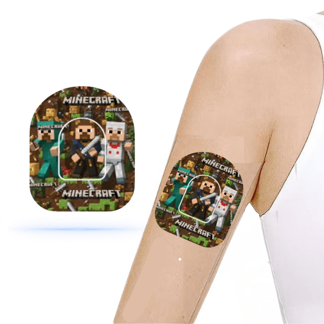 Minecraft Overpatches för Omnipod 5 & Dash Pump - ink pump sticker.