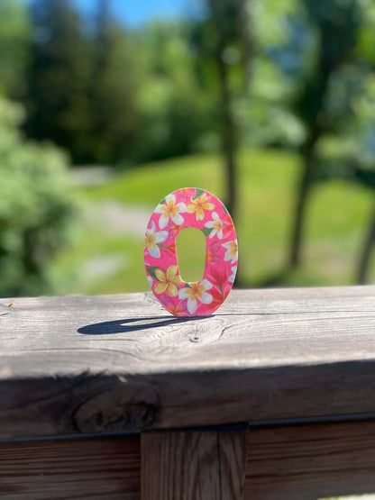 Dexcom G6 Pink Flowers CGM-sensor overpatches.