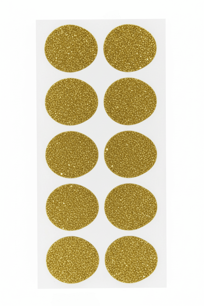 Guldfärgade glitter stickers G7 premium