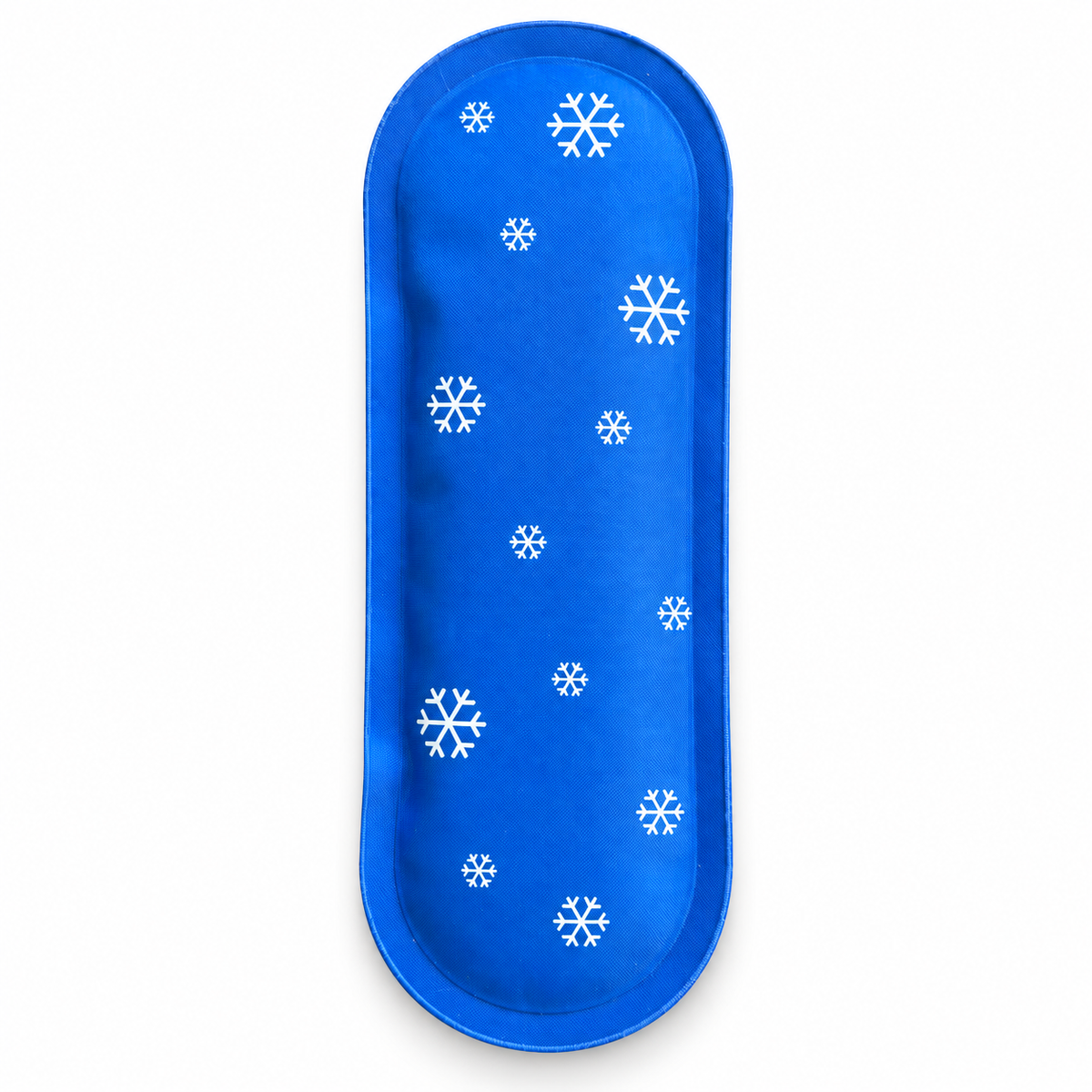 återanvändbar kylgel, blå kylinsats på 74 gram med vita snöflingor för kylväska