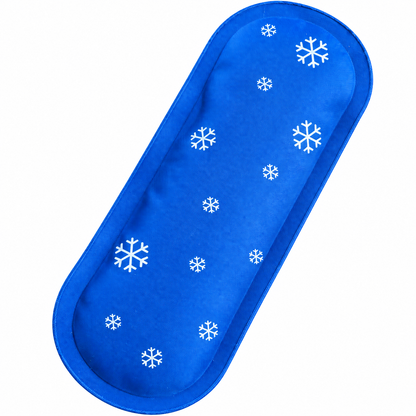 återanvändbar kylgel Small 74 gram, blå kylpåse med vita snöflingor för isolerad kylväska
