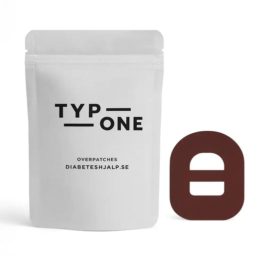 Omnipod brun överpatch och förpackning från Typone, säkerställa stabil placering vid sport och träning.