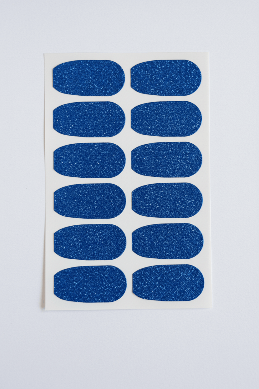 Blå glitterstickers Dexcom G6 för stil och skydd av CGM-sensor.