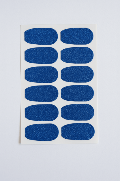 Blå glitterstickers Dexcom G6 för stil och skydd av CGM-sensor.